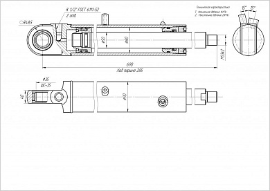 Гидроцилиндр ЦГ-80.50х285.13